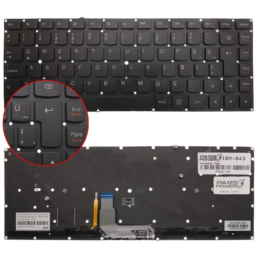 Lenovo 5CB0K48469 Uyumlu Notebook Klavye (Siyah TR)