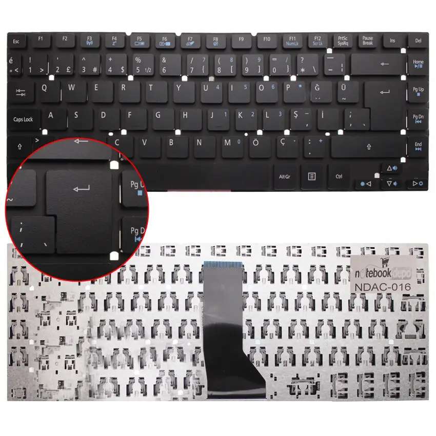 Acer Aspire ES1-521, ES1-511-C8GU Notebook Klavye (Siyah TR)