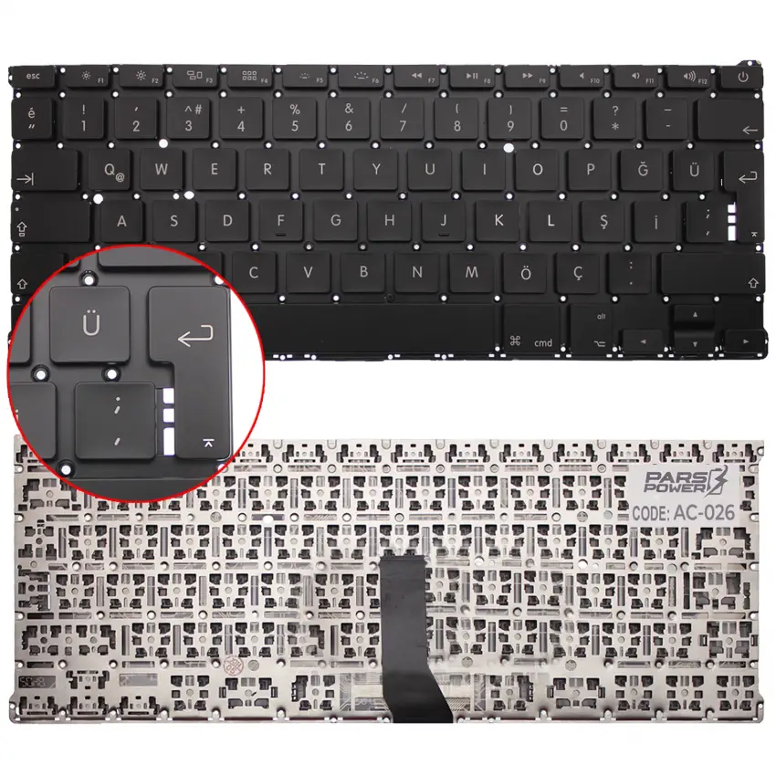 Apple MacBook AIR MD760LL/A, MD761LL/A Klavye (Siyah Tr)