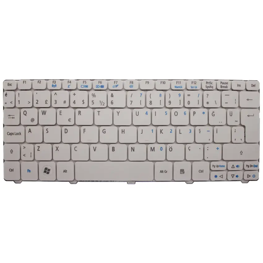 Gateway LT21, LT2100, LT2100U, LT2104U Notebook Klavye (Beyaz TR)
