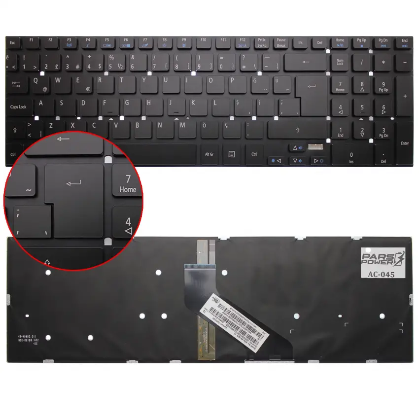 Acer Aspire V17 Nitro VN7-791G-7791 Notebook Klavye Işıklı (Siyah TR)