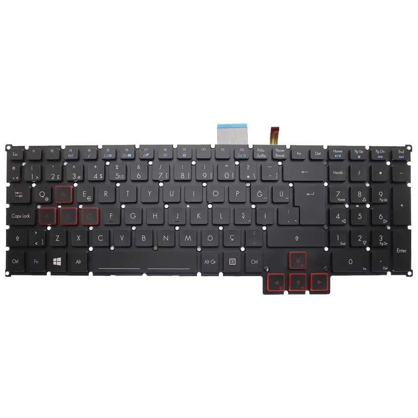 Acer Predator G9-593-79L8 Uyumlu Notebook Klavye Işıklı (Siyah TR)