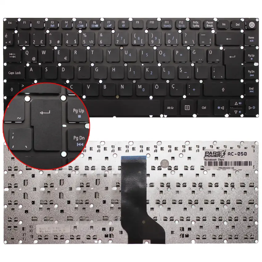 Acer Aspire E5-491 Notebook Klavye (Siyah TR)