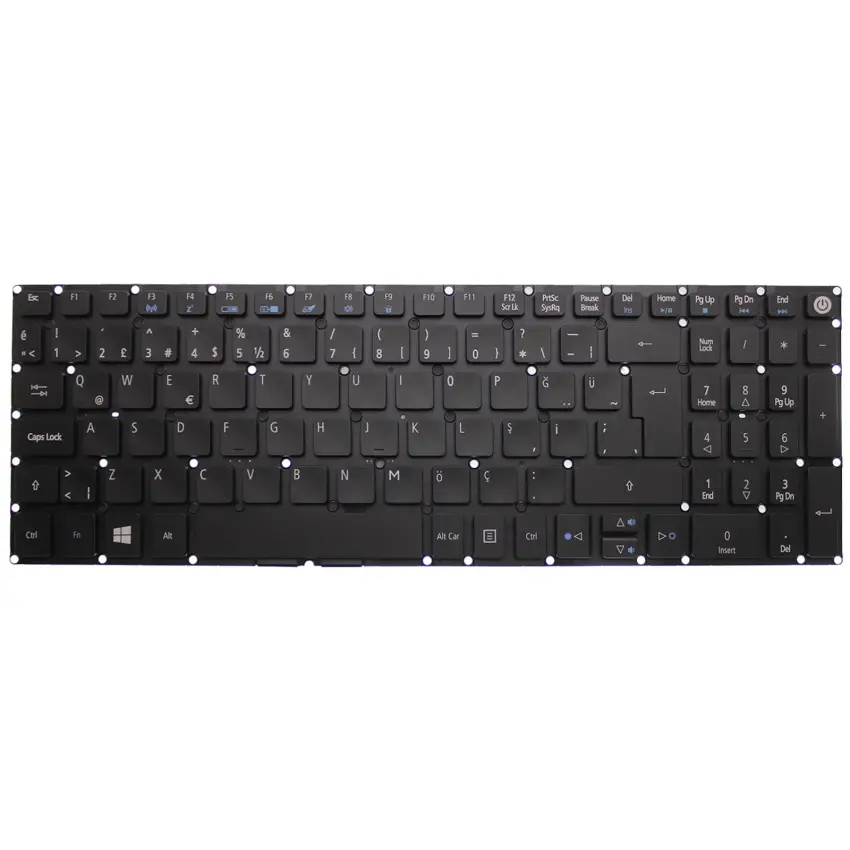 Acer Aspire NX.MVMEY.012, NX.MVMEY.016 Notebook Klavye Işıklı (Siyah TR)