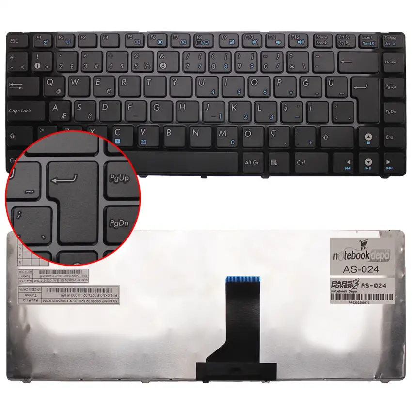 Asus B43E Notebook Klavye (Siyah TR)