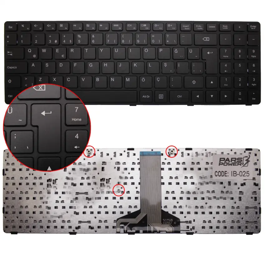Lenovo ideaPad 100-15IBD, 100-15ISK, 80QQ, B50-50 Serisi 6385H-TR Uyumlu Notebook Klavye Siyah TR