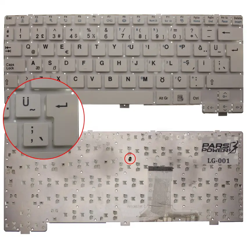 Lg X140 Uyumlu Notebook Klavyesi (Beyaz TR)