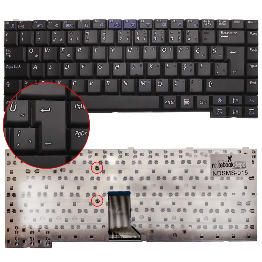 Samsung NP-R509, NP-R510, NP-R560 Notebook Klavye (Siyah TR)