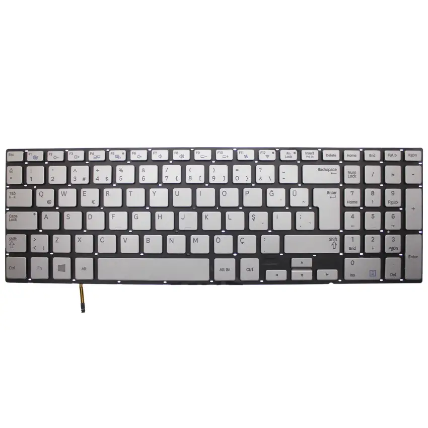 Samsung BA75-04639R Uyumlu Notebook Klavye (Gümüş Işıklı TR)