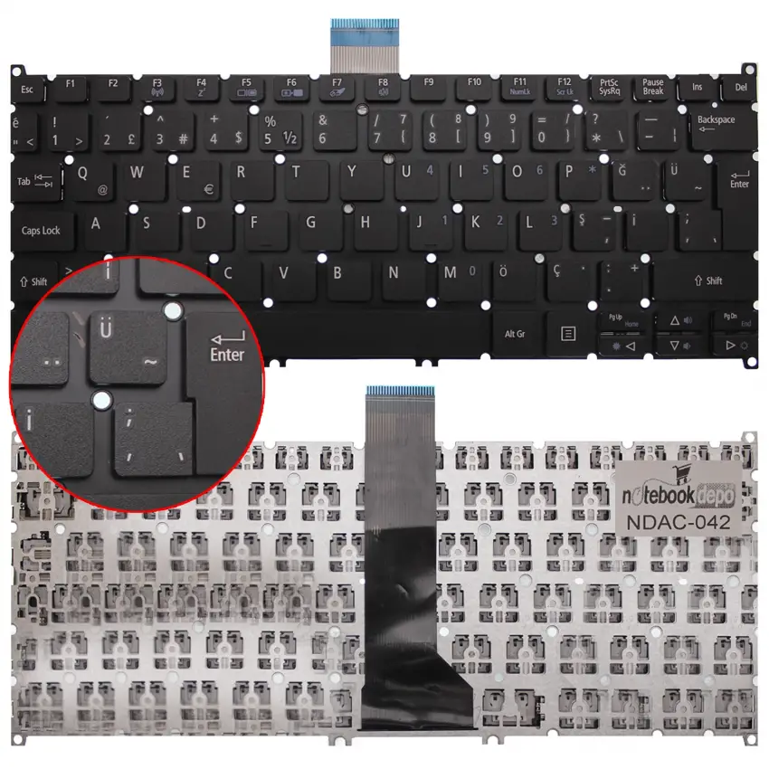 Acer Aspire E3-111, E3-112, E3-112M Notebook Klavye (Siyah TR)