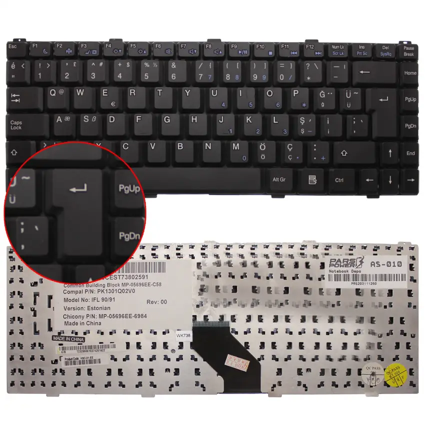 Casper AETW3ST7016 Notebook Klavye (Siyah TR)