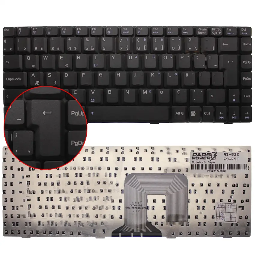 Asus V020462CS1, V030462GK1, V030462GS1 Notebook Klavye (Siyah TR)