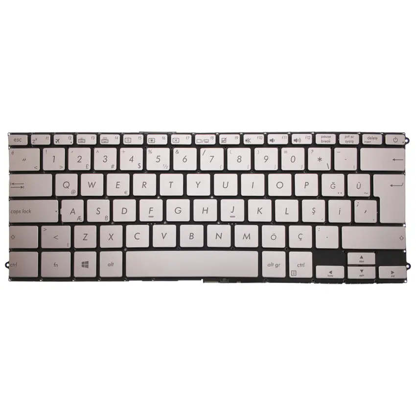 Asus UX490UA Serisi Notebook Klavye (Işıklı Gümüş TR)