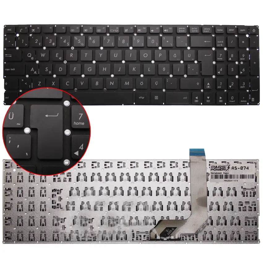 Asus X542UR-GQ030, X542UR-GQ438T Notebook Klavye (Siyah TR)