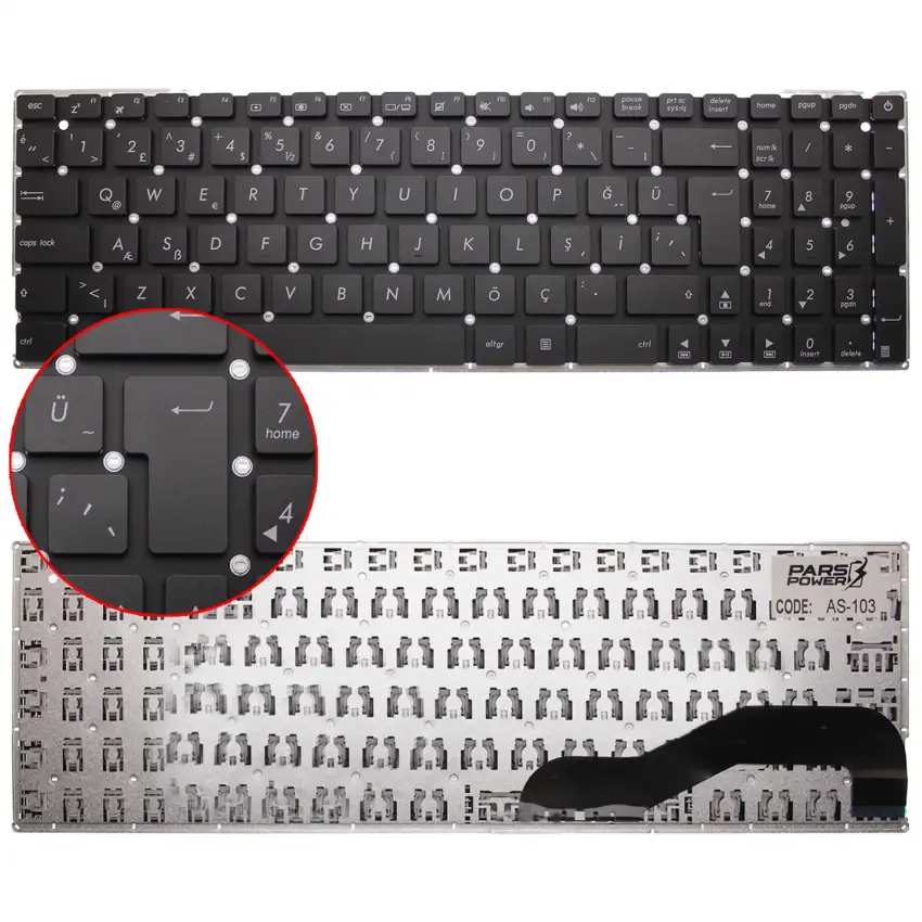 Asus X540YA-XO185D, X540UP-GO006T Klavye (Siyah TR)