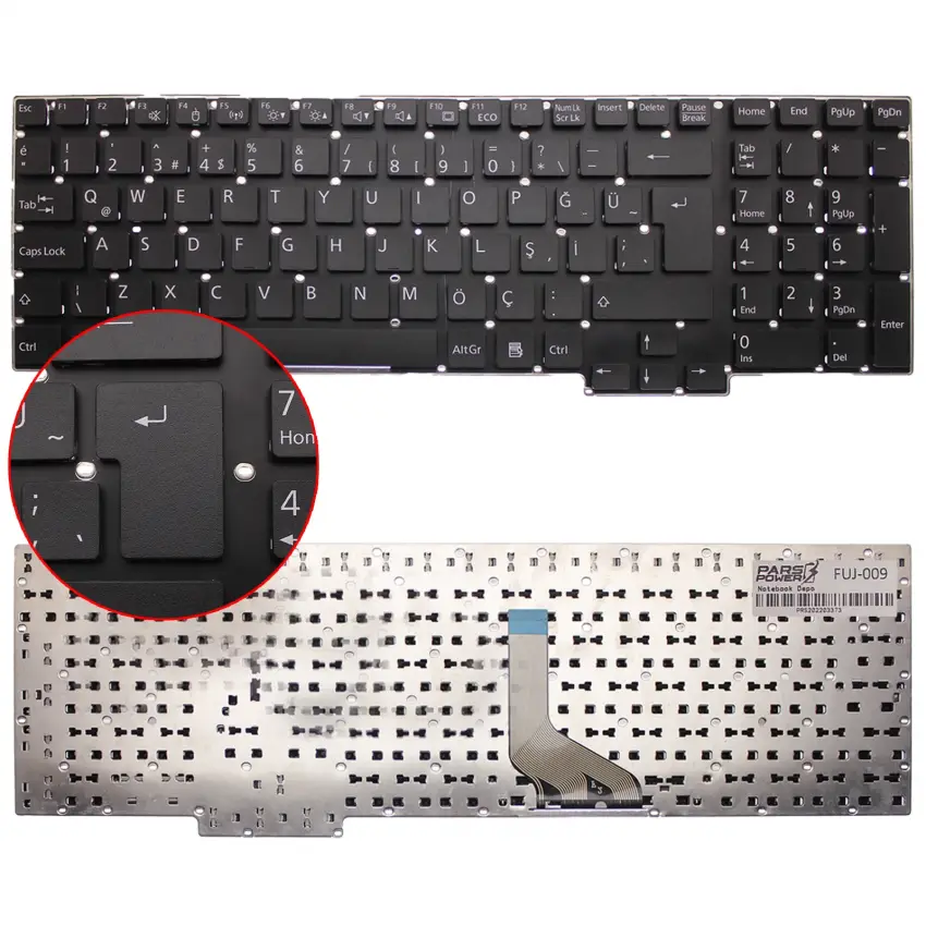 Fujitsu Siemens AH532/GL-301, AH532/GL-302 Notebook Klavye (Siyah TR)