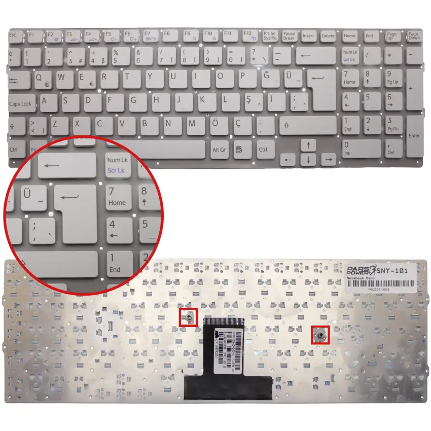 Sony Vaio VPCEB4Z1R Notebook Klavye (Beyaz TR)