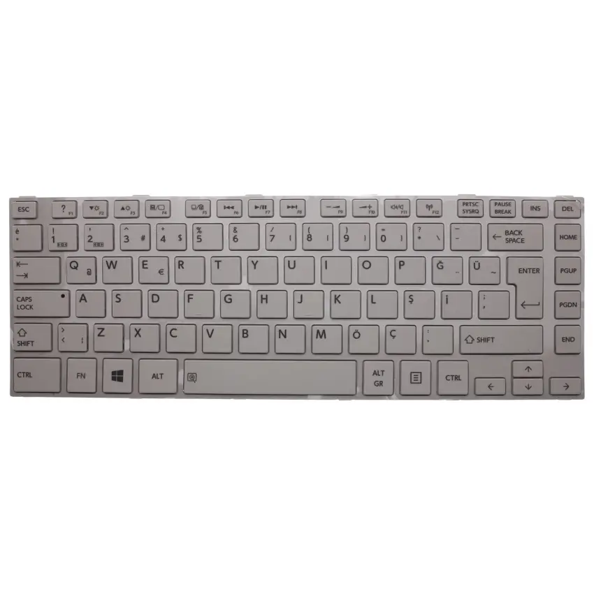 Toshiba Satellite C800, C805, C840, C845, L800, L805, L830, L840 Serisi Notebook Klavye (Beyaz TR)