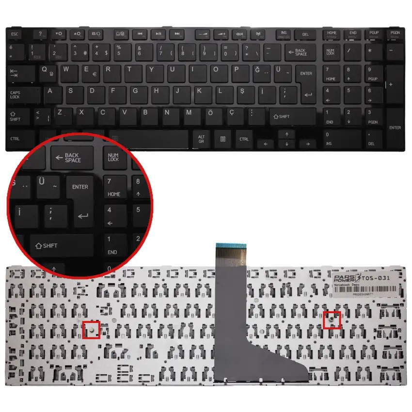Toshiba Satellite M50D-A-10E, M50D-A-111, M50T-A-103 Klavye (Siyah TR)