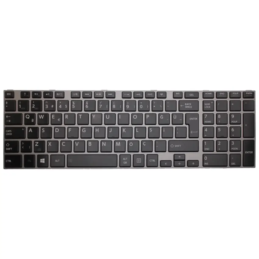 Toshiba Satellite L850-1J4, L850-1JW, L850-1JX Notebook Klavye Işıklı (Siyah TR)