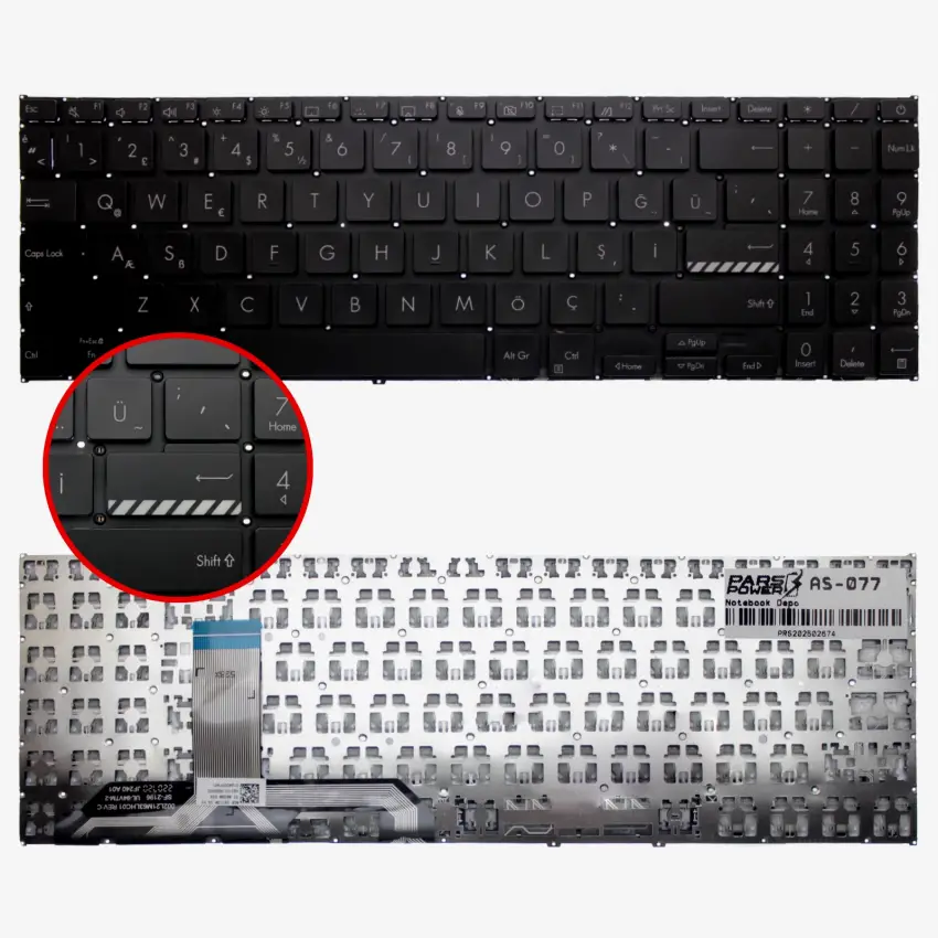 Asus Vivobook Go 15 E1504GA-NJ340 Klavye (Siyah TR)