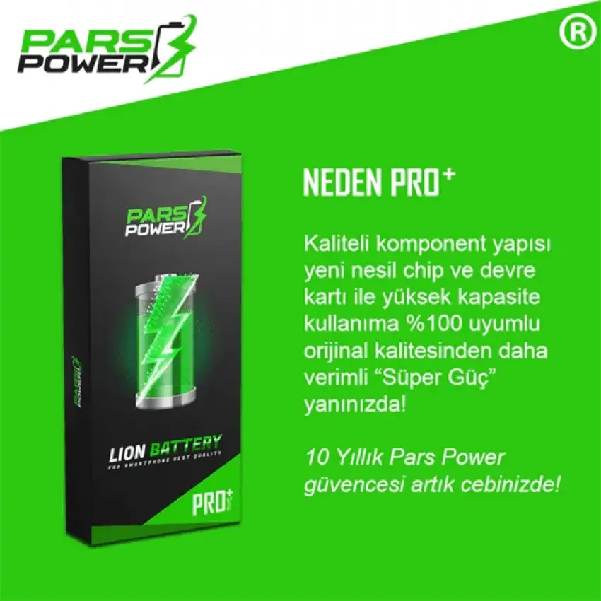 iPhone X Yüksek Kapasite Batarya - Pil (Pars Power 3210 mAh)