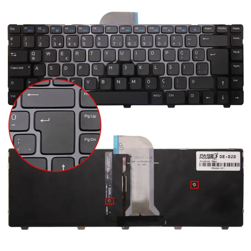 Dell 0RNN5P, 0X48YG Klavye Işıklı (Siyah TR)