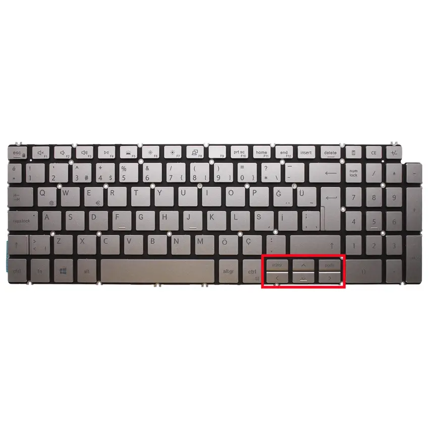 Dell Vostro 7500, 15-7500, 15 7500 Klavye Işıklı (Gümüş TR)