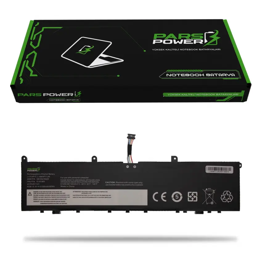 Lenovo ThinkPad P1 Gen 2 20QT002GTX Batarya - Pil (Pars Power)