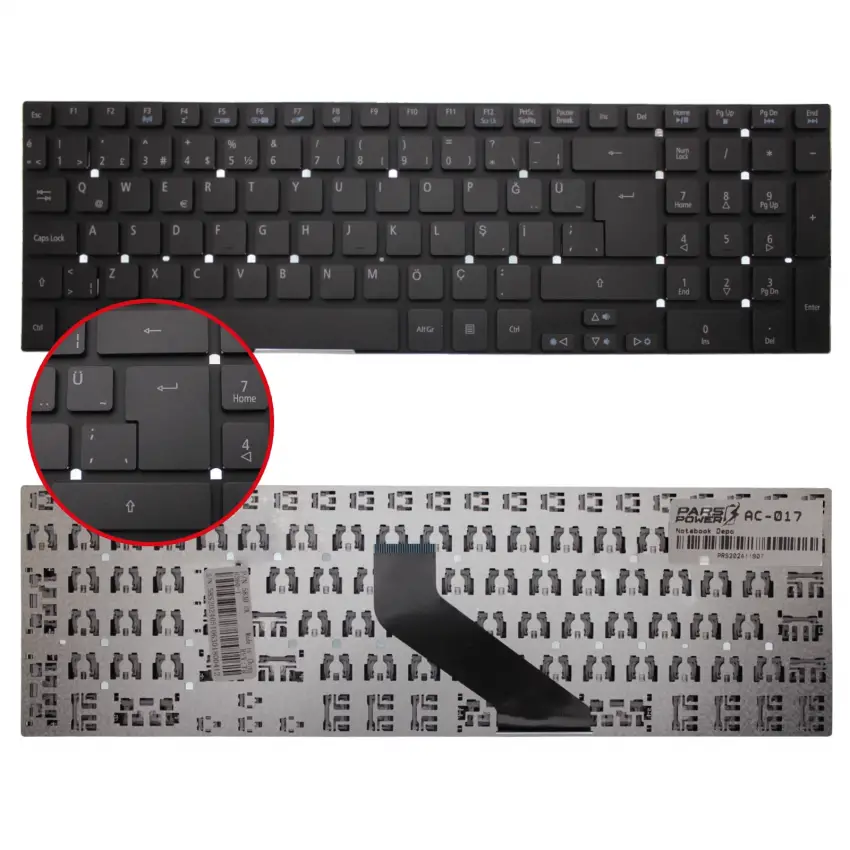 Packard Bell LS11, LS11-HR, LS11SB, LS11SB Notebook Klavye (Siyah TR)