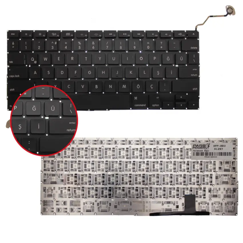 Apple MC227LL/A, MC725LL/A, MD311LL/A Klavye (Siyah İng)