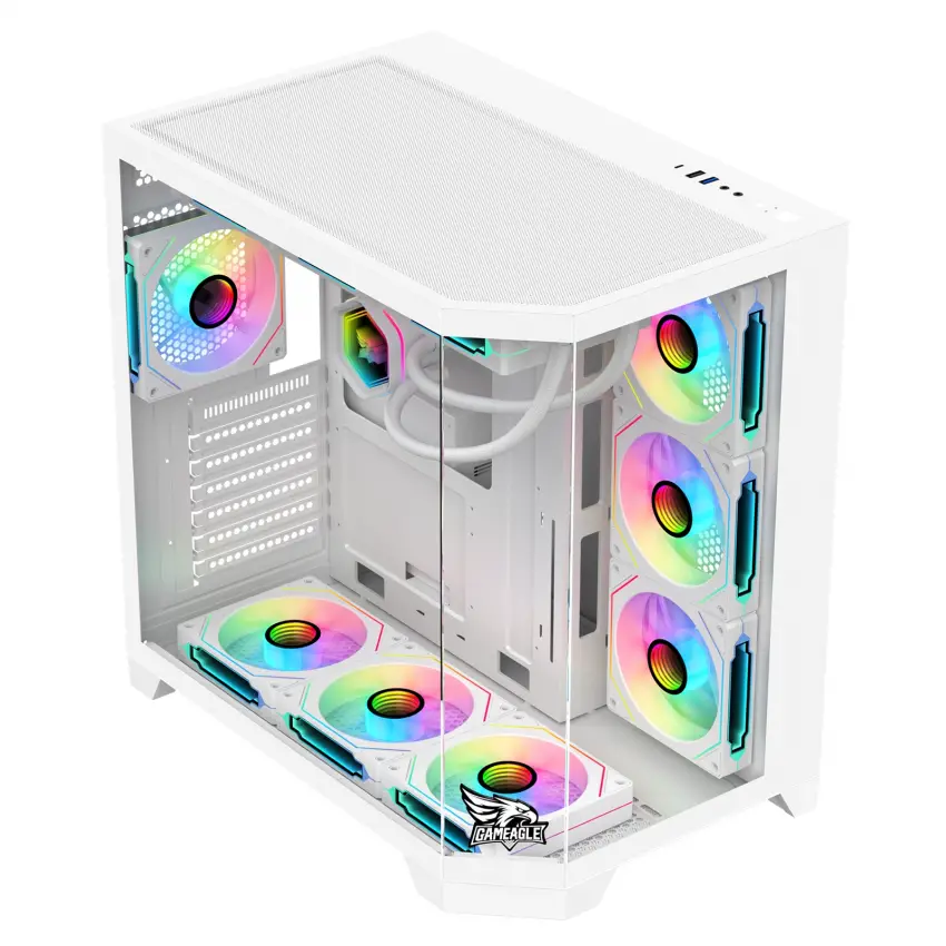 Gameagle Edge 7 Argb Fanlı Gamer Pc Kasası 850W 80+ Plus Bronz Modüler Powerlı Sıvı Soğutmalı (Beyaz)