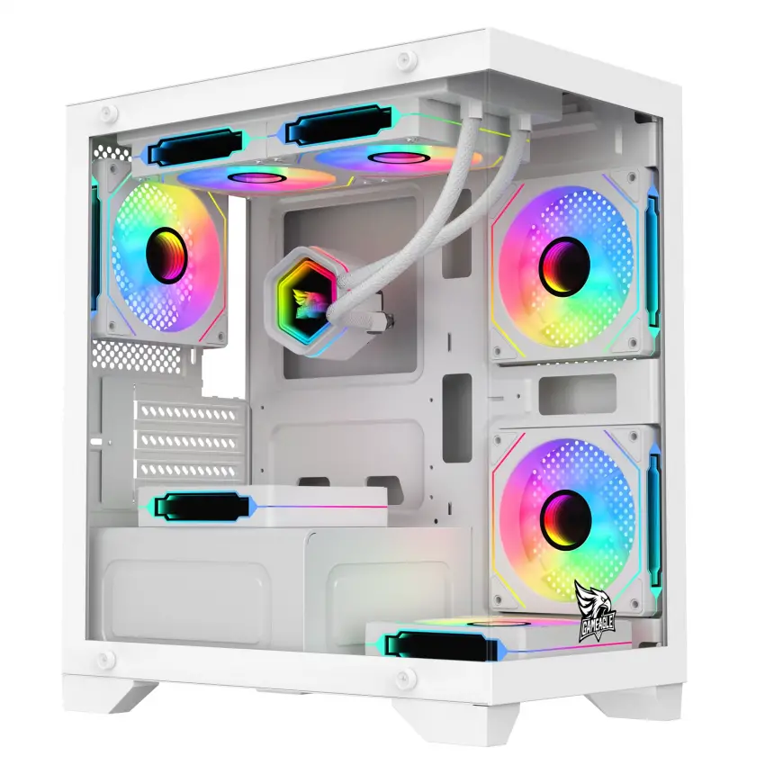 Gameagle Tornado 5 Argb Fanlı Gamer Pc Kasası 750W 80+ Plus Bronz Powerlı Sıvı Soğutmalı (Beyaz)
