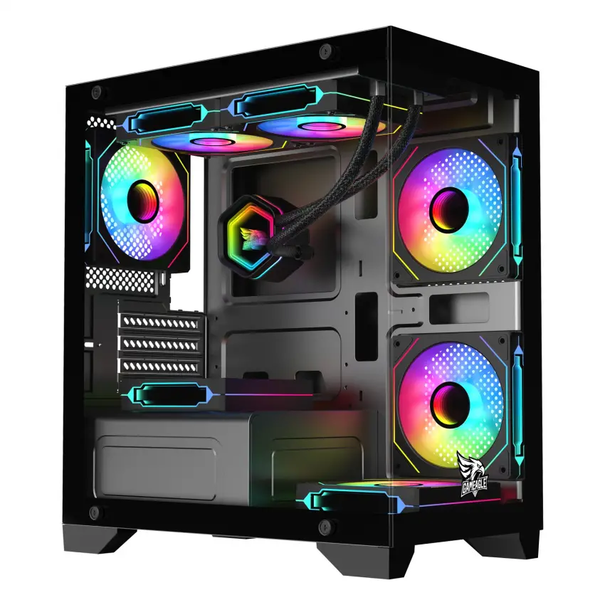 Gameagle Tornado 5 Argb Fanlı Gamer Pc Kasası 750W 80+ Plus Bronz Powerlı Sıvı Soğutmalı (Siyah)