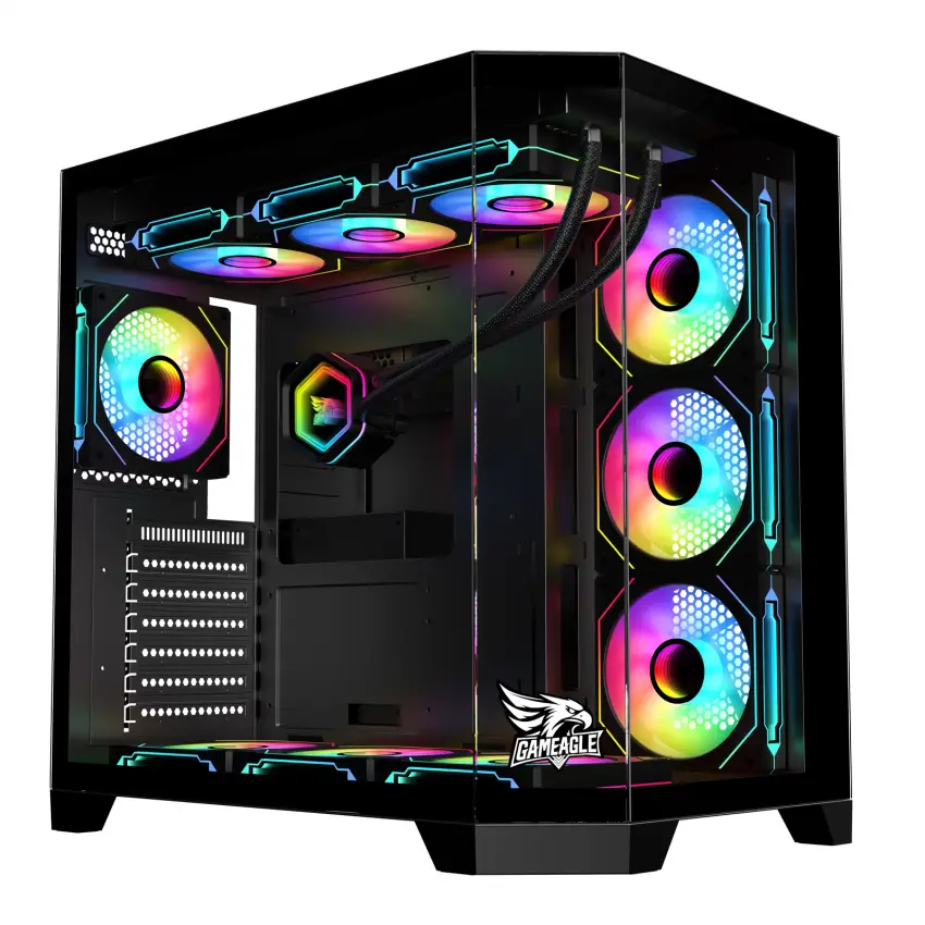 Gameagle Edge 7 Argb Fanlı Gamer Bilgisayar Kasası 850W 80+ Plus Bronz Powerlı Sıvı Soğutmalı (Siyah)