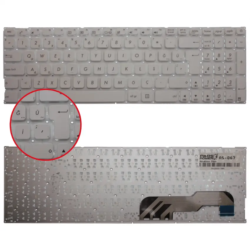 Asus 0KN0-UK1HU13, 0KNB0-6131US00 Notebook Klavye (Beyaz TR)