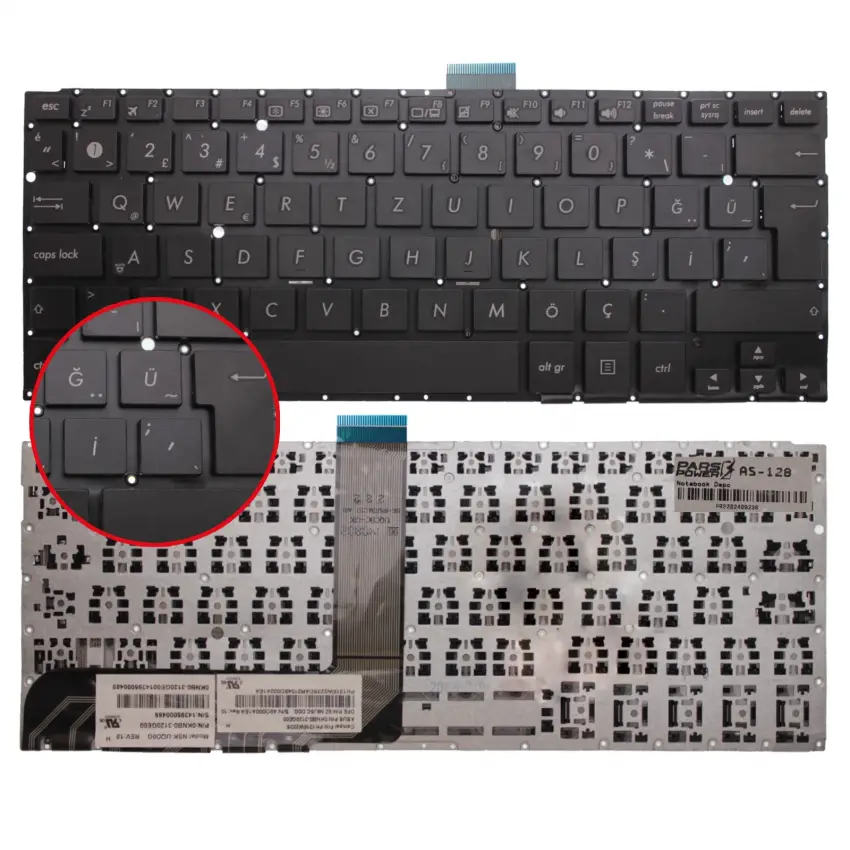 Asus Transformer Book Flip NSK-UQD0T 0KNB0-3120TU00 Klavye (Siyah TR)