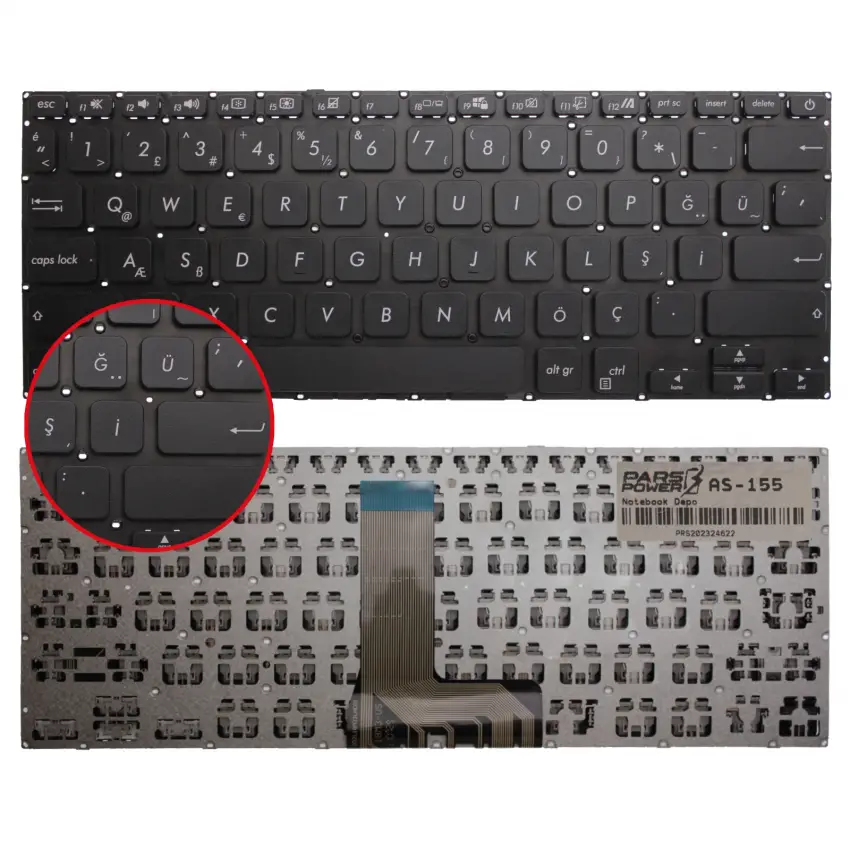Asus VivoBook 14 X409JA-BV020 Klavye (Siyah TR)