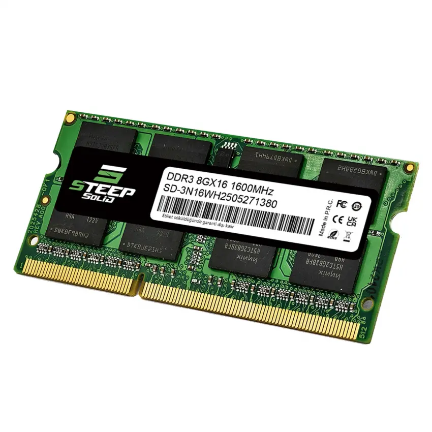 Step Solid DDR3 8GB 1600MHz 1.35v CL11 Low Voltaj Notebook Ram