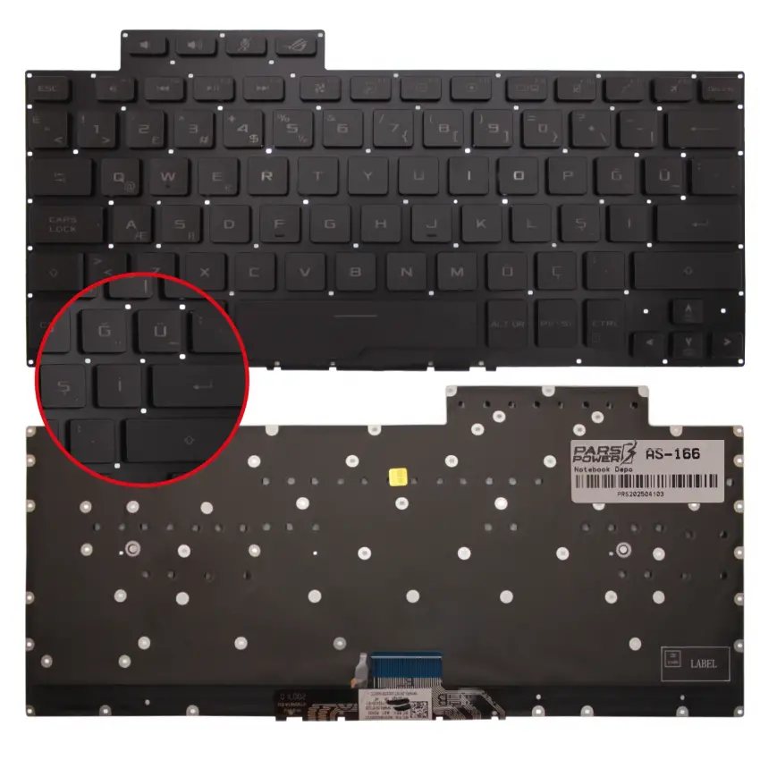 Asus ROG Zephyrus G14 GA401II-BM036 Klavye Işıklı (Siyah TR)