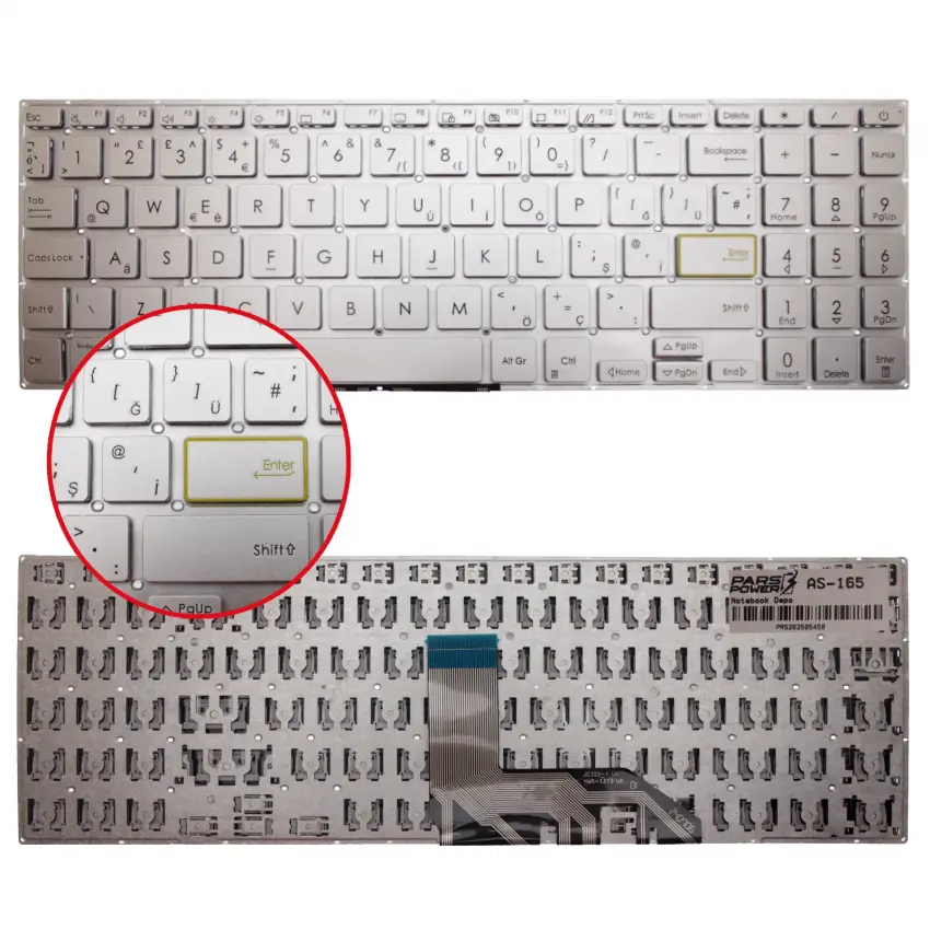 Asus Rog Studio 15 PX513QC Klavye (Gümüş TR)