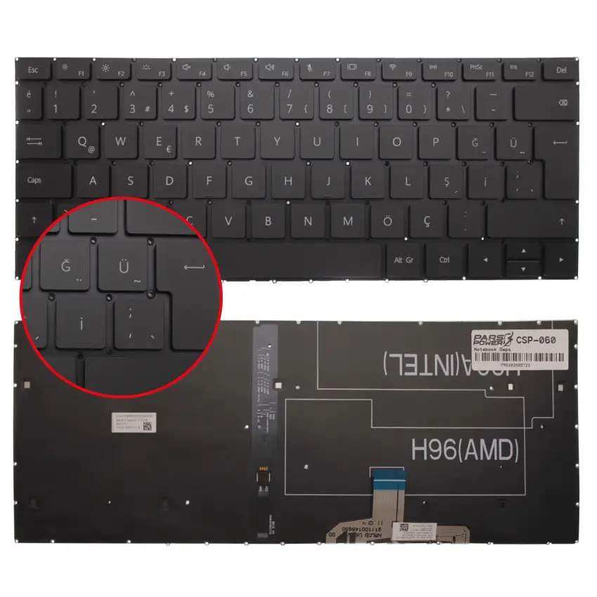Huawei Matebook VLT-W50 Klavye Işıklı (Siyah TR)