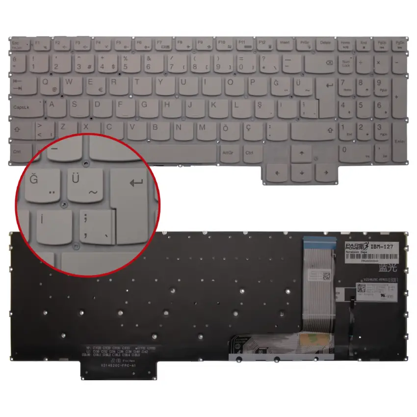 Lenovo IdeaPad Gaming 3-15ARH7 Type 82UK Klavye Işıklı (Beyaz TR)