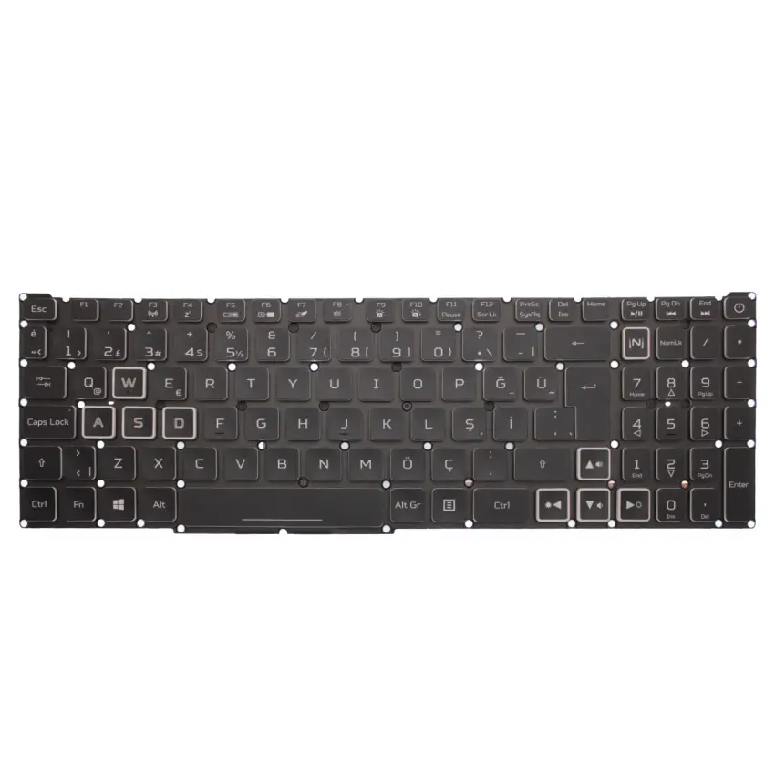 Acer Nitro AN517-41 Klavye Işıklı (Siyah TR)