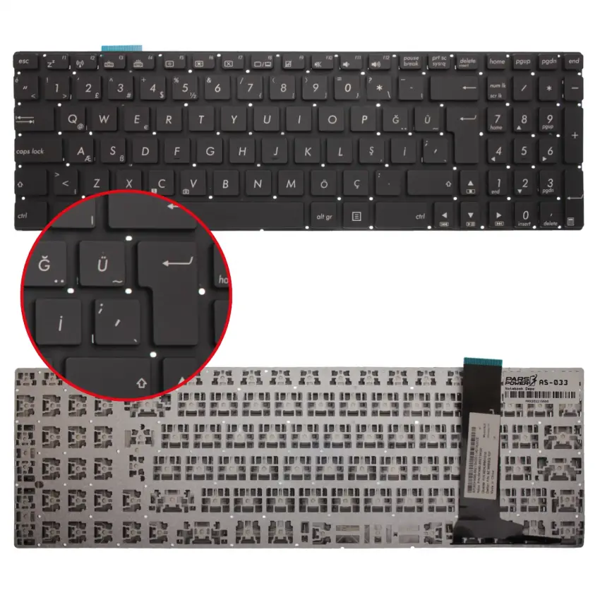 Asus ROG G550J, N550J, N550L Klavye (Siyah TR)