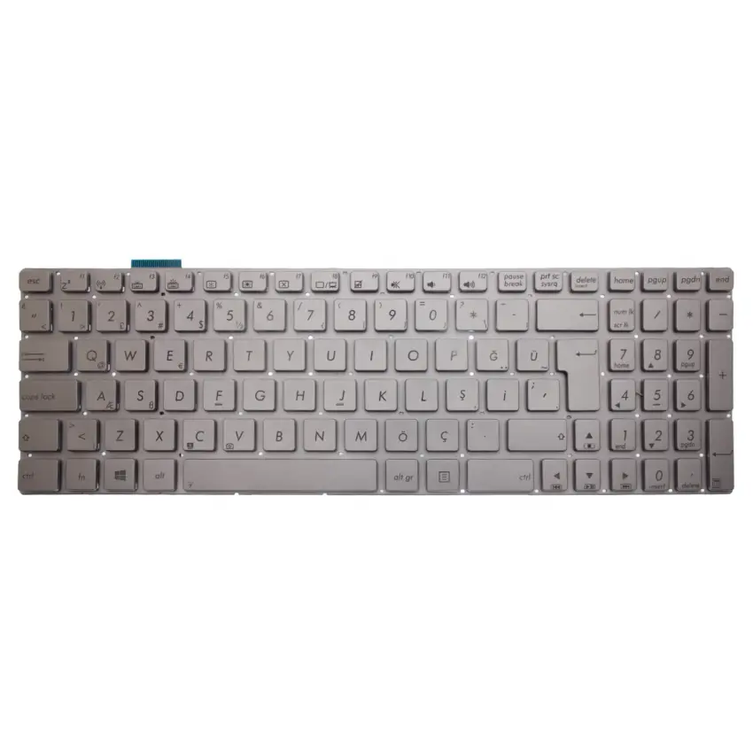 Asus N550JV-DB72T, Q550LF-BBI7T07 Klavye (Gümüş TR)