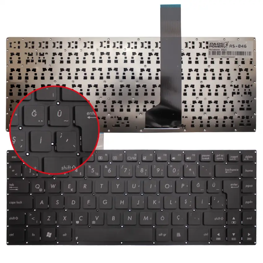 Asus S46CM-WX023V Notebook Klavye (Siyah TR)