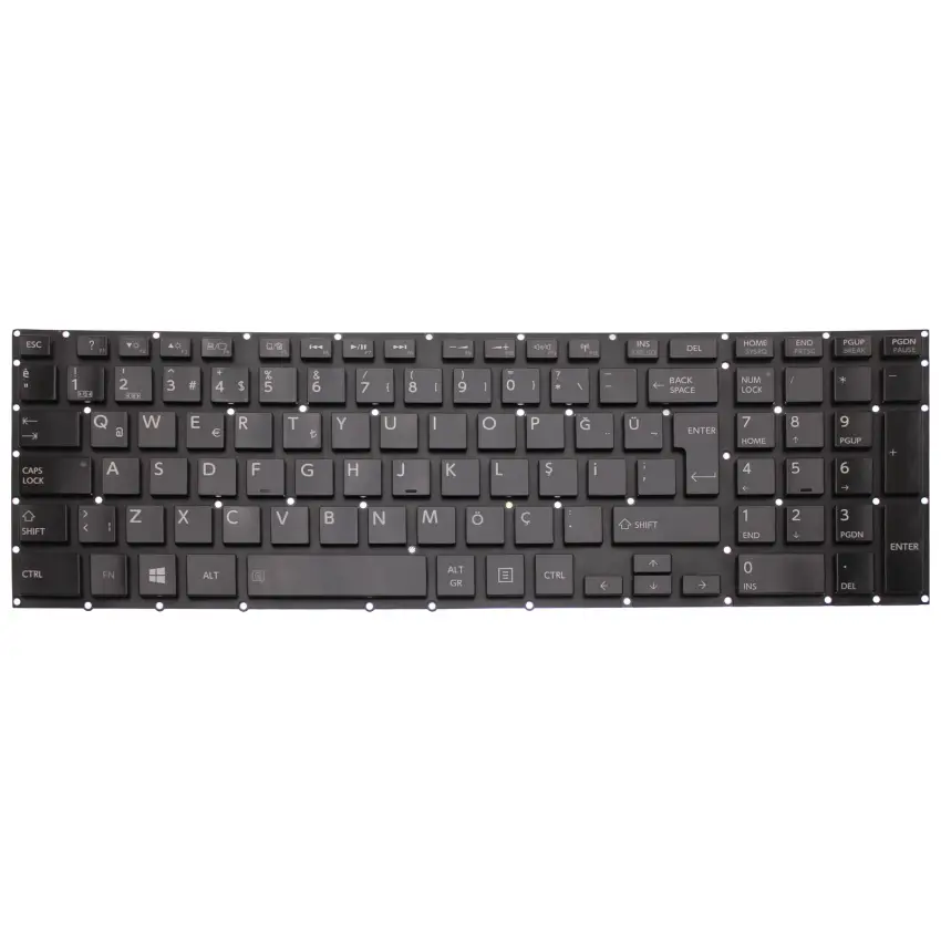 Toshiba Satellite P70-A-L1M, P70-A-M2S Notebook Klavye Işıklı (Siyah TR)