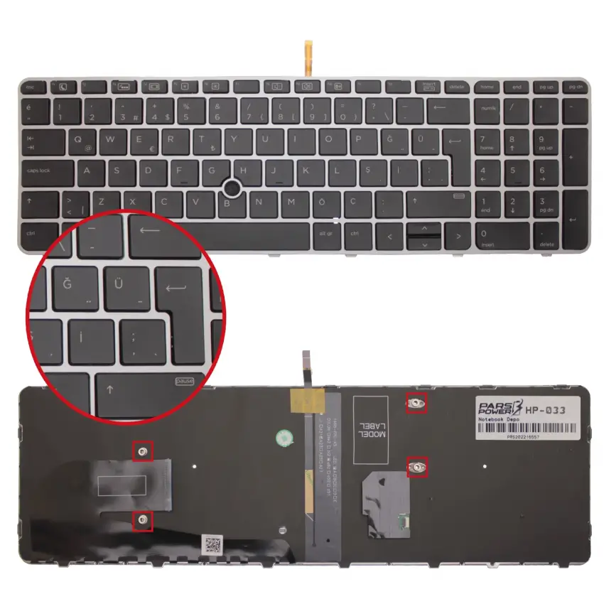 HP EliteBook SN9145PS, SG-81110-XUA Notebook Klavye Işıklı (Siyah TR)