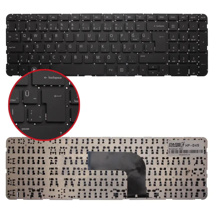 HP 697455-141, 697455-001 Notebook Klavye (Siyah TR)